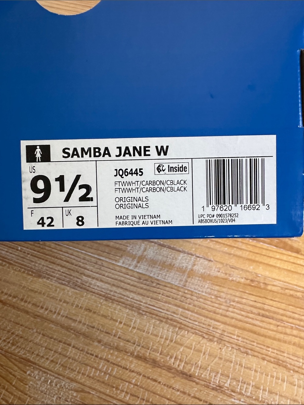 Adidas Black & White Women's Samba Mary Jane Sneakers with Velcro Strap - Picture 6 of 7